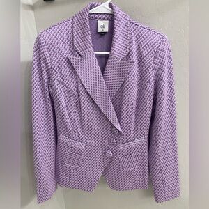 CAbi Purple Blazer with Notched Lapel and Fitted Silhouette